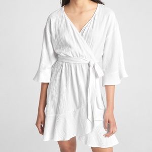 Gap Crinkle Flounce Wrap Dress